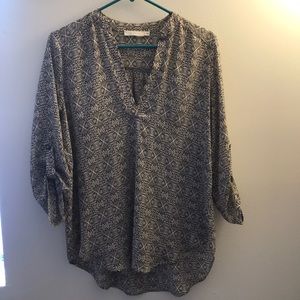 Lush 3/4 Sleeve Collared Blouse